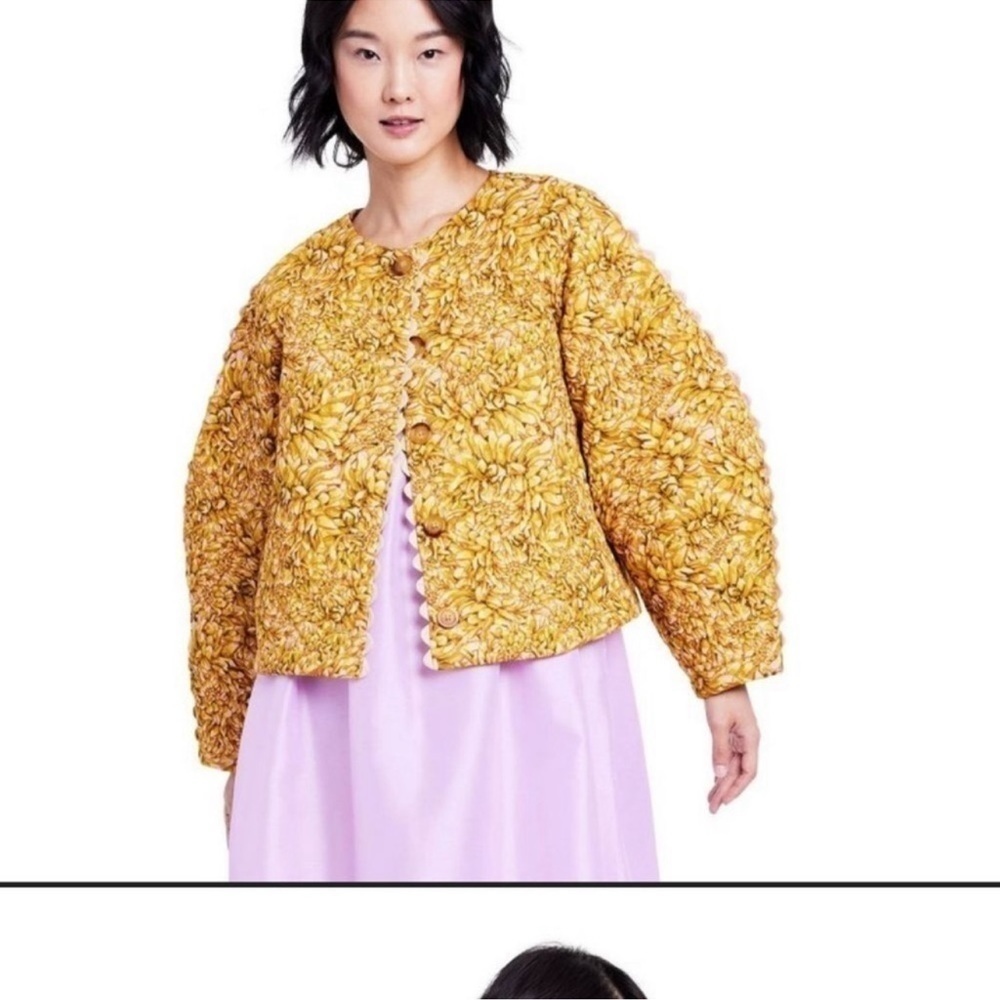 NWT Kika Vargas x Target Women's Gold Mum Floral Quilted Jacket 4X sold out